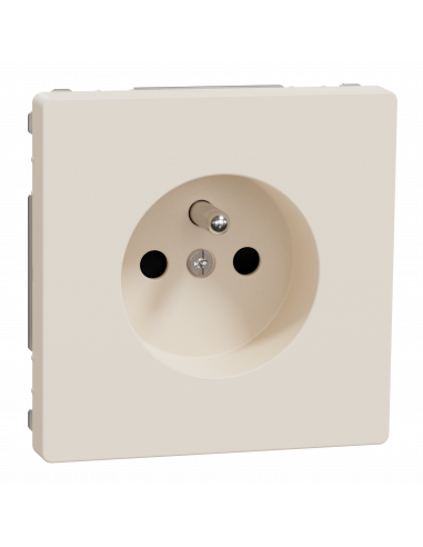 Prise de courant 2P+T FR mécanisme et enjoliveur blanc sable D-Life SCHNEIDER MTN2500-6033