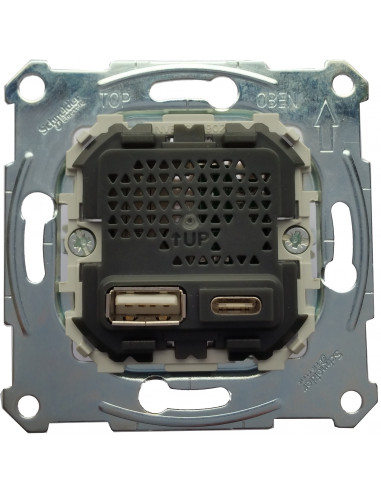 D-Life prise chargeur double USB A+C 2.4 A méca seul SCHNEIDER MTN4366-0110