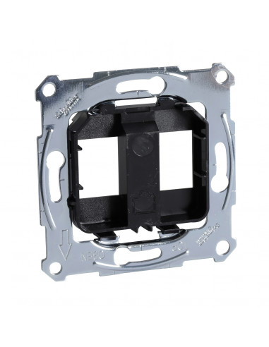 D-Life prise support double RJ45 compatible conn keystone noir méca seul SCHNEIDER MTN4566-0003