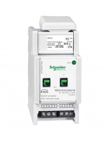 KNX actionneur de commutation 2x230V 16A à commande manuelle SCHNEIDER MTN647393