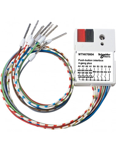 KNX module d'entrées binaires à encastrer 4 entrées 4 sorties LED SCHNEIDER MTN670804