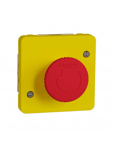 Mureva Styl Arrêt d'urgence 1/4 tour composable IP55 IK07 jaune SCHNEIDER MUR35053