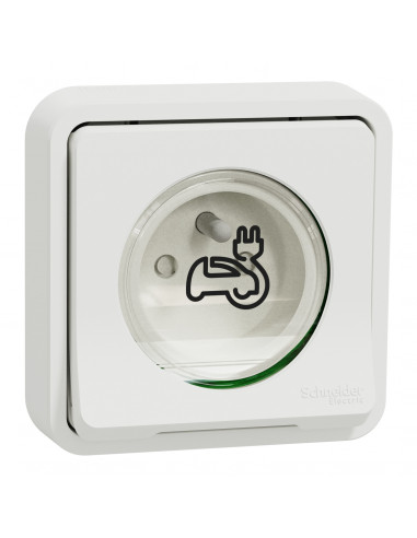 Mureva Styl Prise courant 2P+T renforcee encastre IP55 IK08 EV blanc SCHNEIDER MUR39011