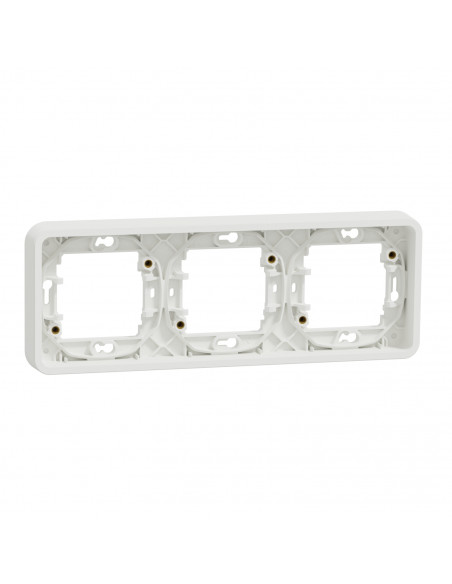 Mureva Styl Cadre 3 postes horizontal encastré IP55 IK08 blanc SCHNEIDER MUR39109