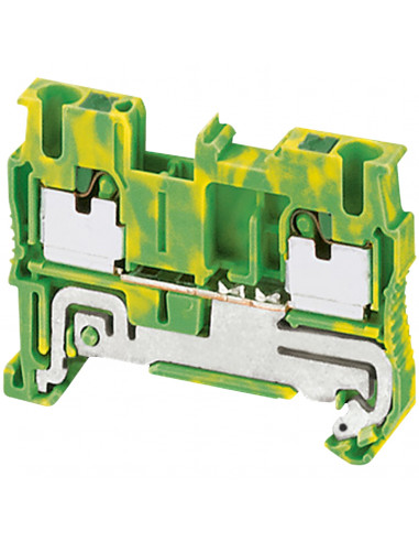 Borne push-in pour conducteur de protection 2 points 2,5mm² vert/jaune SCHNEIDER NSYTRP22PE