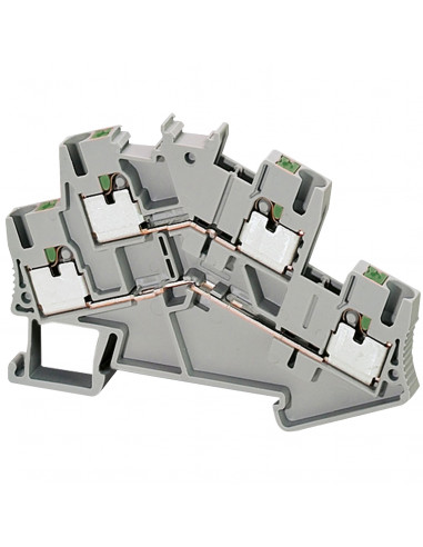 Borne push-in 2 niveaux passant 4 points 2,5mm² gris SCHNEIDER NSYTRP24D