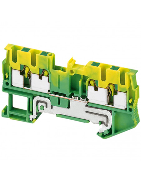 Borne push-in pour conducteur de protection 4 points 2,5mm² vert/jaune SCHNEIDER NSYTRP24PE