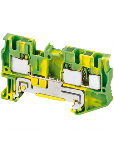 Borne push-in pour conducteur de protection 3 points 4mm² vert/jaune SCHNEIDER NSYTRP43PE