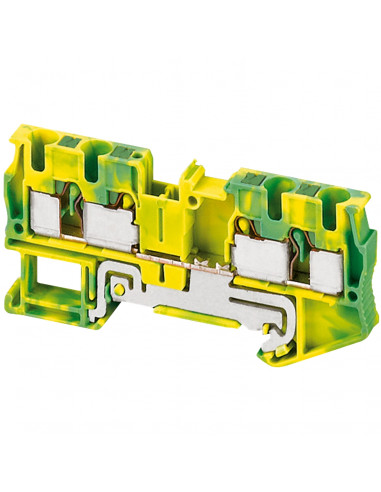 Borne push-in pour conducteur de protection 4 points 4mm² vert/jaune SCHNEIDER NSYTRP44PE