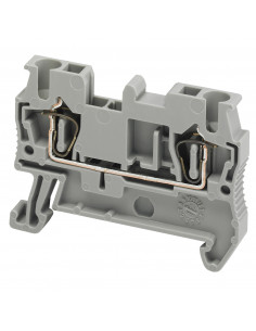 Borne à ressort passant 2 points 2,5mm² gris SCHNEIDER NSYTRR22