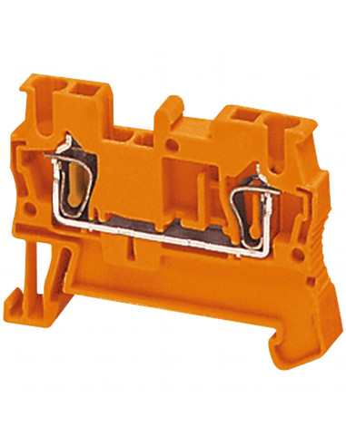 Borne à ressort passant 2 points 2,5mm² orange SCHNEIDER NSYTRR22AR