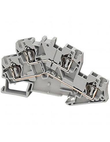 Borne à ressort 2 niveaux passant 4 points 4mm² gris SCHNEIDER NSYTRR44D