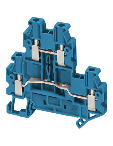Borne à vis 2 niveaux passant 4 points 2,5mm² bleu SCHNEIDER NSYTRV24DBL