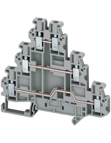 Borne à vis 3 niveaux passant 6 points 2,5mm² gris SCHNEIDER NSYTRV26T