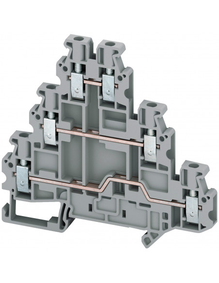 Borne à vis 3 niveaux passant 6 points 2,5mm² gris SCHNEIDER NSYTRV26T