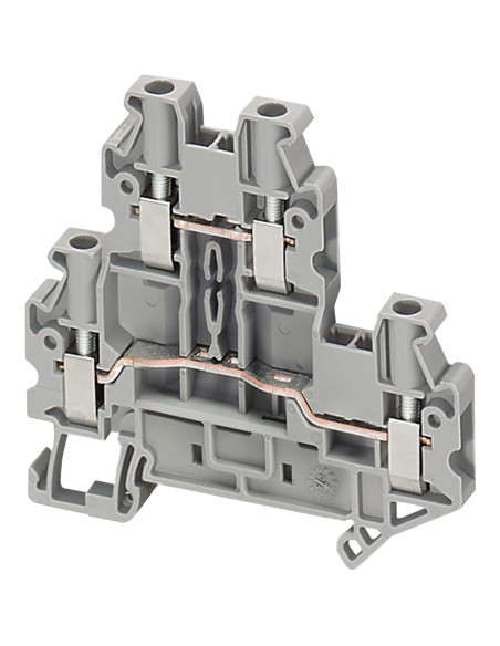 Borne à vis 2 niveaux passant 4 points 4mm² gris SCHNEIDER NSYTRV44D