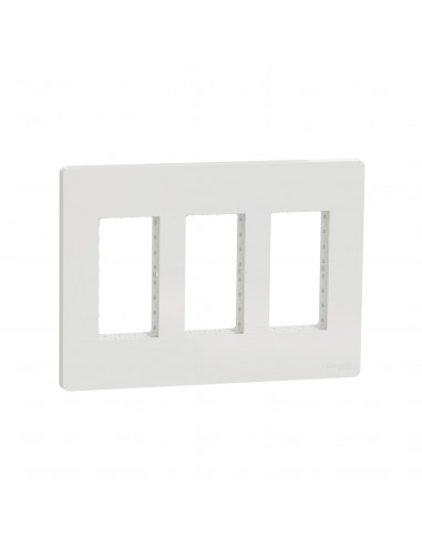 Unica support + plaque boîte concentration 3 col de 2 mod Blanc SCHNEIDER NU023418