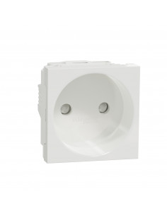 Unica prise 2P bornier à vis 2 mod Blanc méca seul SCHNEIDER NU303318