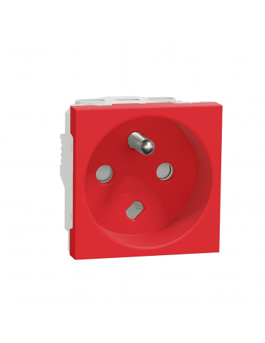 Unica prise 2P+T FR 90° vis détrompage mécanique Rouge méca seul SCHNEIDER NU305103