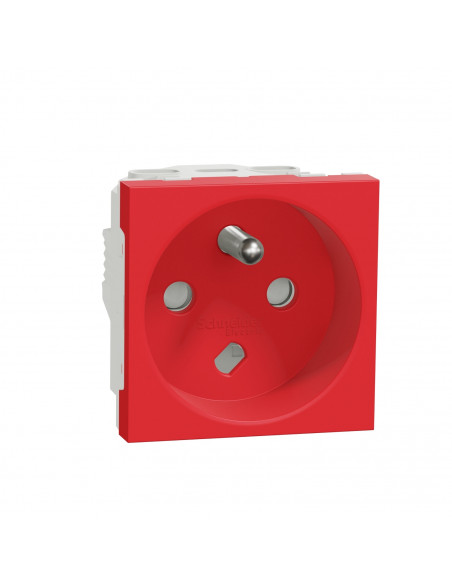 Unica prise 2P+T FR 90° vis détrompage mécanique Rouge méca seul SCHNEIDER NU305103