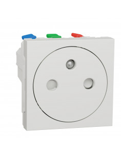 Unica prise 2P+T FR 90° affleurant raccord rapide Blanc méca seul SCHNEIDER NU305218