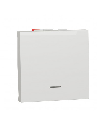 Unica poussoir lumineux (localisation) 10A 2 mod Blanc antim méca seul SCHNEIDER NU320620N
