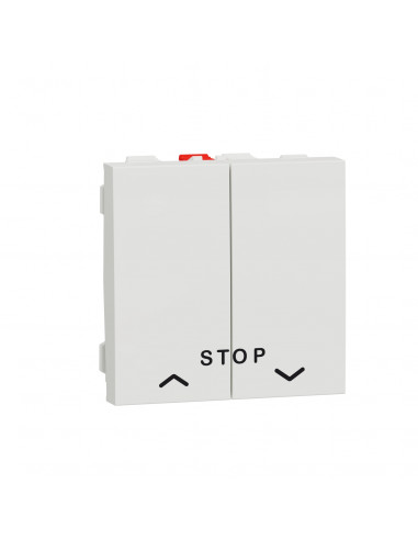 Unica cde volet-roulant double poussoir + STOP 2 mod Blanc méca seul SCHNEIDER NU323718