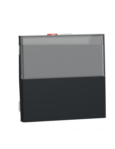 Unica poussoir NO/NF porte-étiquette 10 A 2 mod Anthracite méca seul SCHNEIDER NU324654