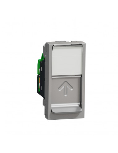 Unica prise RJ45 simple cat 6 STP 1 mod Alu méca seul SCHNEIDER NU341630