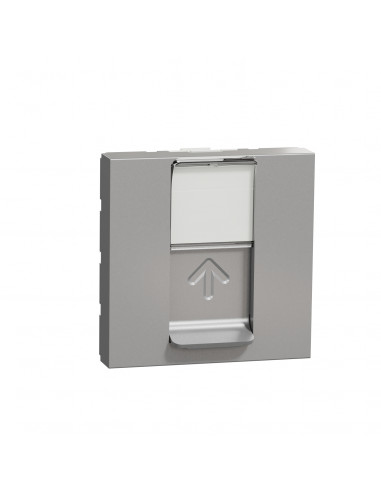 Unica prise RJ45 simple cat 6 FTP 2 mod Alu méca seul SCHNEIDER NU341930