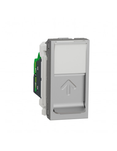 Unica prise RJ45 simple cat 6 FTP 1 mod Alu méca seul SCHNEIDER NU344730