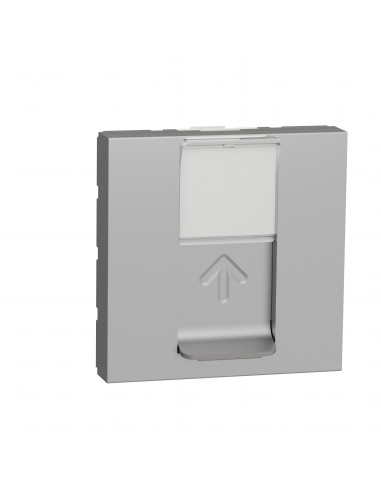 Unica prise RJ45 simple cat 6A FTP 2 mod Alu méca seul SCHNEIDER NU344930
