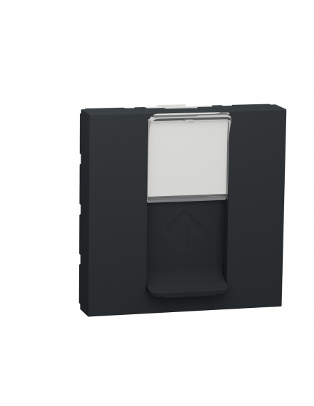 Unica prise RJ45 simple cat 6A FTP 2 mod Anthracite méca seul SCHNEIDER NU344954