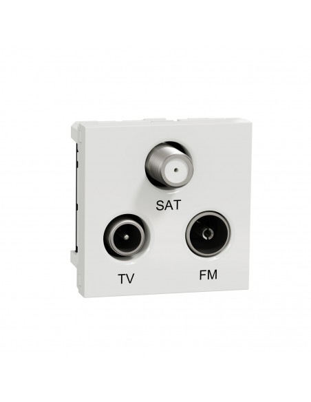 Unica prise TV + FM + SAT 2 mod Blanc méca seul SCHNEIDER NU345018