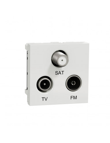 Unica prise TV + FM + SAT 2 mod Blanc méca seul SCHNEIDER NU345018