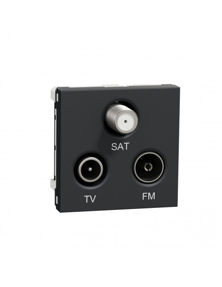 Unica prise TV + FM + SAT 2 mod Anthracite méca seul SCHNEIDER NU345054