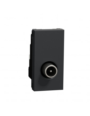Unica prise télévision TV mâle individuel 1 mod Anthracite méca seul SCHNEIDER NU346154