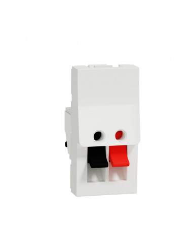 Unica prise haut-parleur 1 sortie rouge + noir 1 mod Blanc méca seul SCHNEIDER NU348718