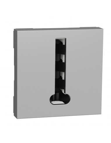Unica conjoncteur téléphone en T 8 contacts Alu mécanisme seul SCHNEIDER NU349630
