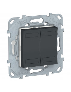 Unica KNX bouton-poussoir 4 boutons + led avec support Anthracite SCHNEIDER NU553154