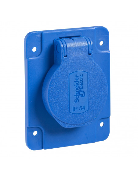 Pratika Socle prise schuko enc 65x85 fix lat blue ip54 220v 2pt SCHNEIDER PKS62B