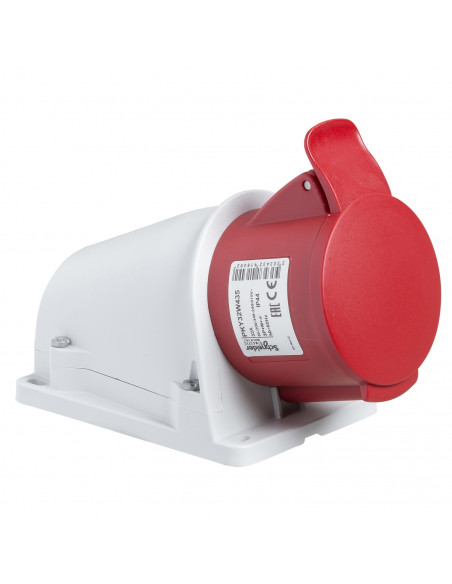 PratiKa socle de prise incliné -16 A 3P+T 380-415 V CA en saillie- IP44 SCHNEIDER PKY16W434