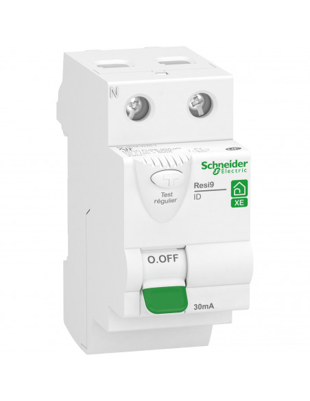 Resi9 XE interrupteur différentiel 2P 25A 30mA Type AC embrochable SCHNEIDER R9ERC225