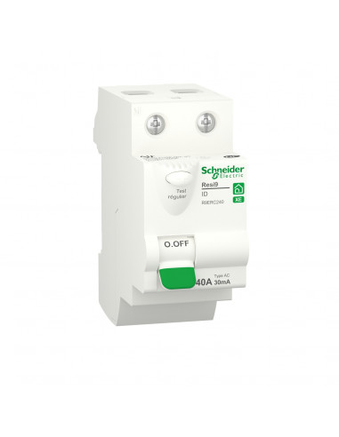 Resi9 XE interrupteur différentiel 2P 40A 30mA Type AC embrochable SCHNEIDER R9ERC240