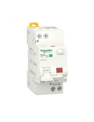 Resi9 XP disjoncteur différentiel 1P+N 20A 30mA courbe C type Fsi SCHNEIDER R9PDCF20