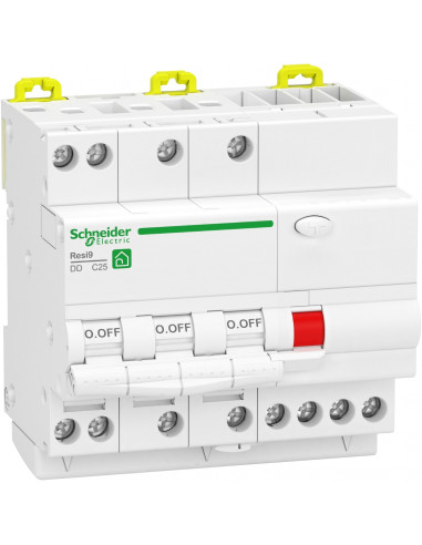 Resi9 XP disjoncteur différentiel 3P+N 10A 30mA courbe C type Asi SCHNEIDER R9PDCS10