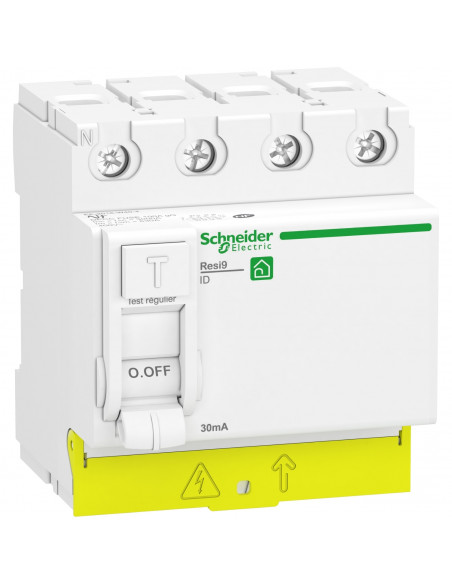 Resi9 XP interrupteur différentiel Tetrapolaire 40A 30mA Type A peignable SCHNEIDER R9PRA440