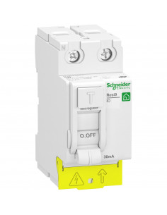 Resi9 XP inter différentiel 2P 25A 30mA Type AC peignable alim bas SCHNEIDER R9PRC225