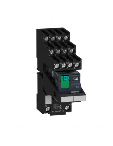 Zelio Relay RXM relais monté sur embase cont séparés 4OF 6A test 24VDC SCHNEIDER RXM4AB1BDPVS