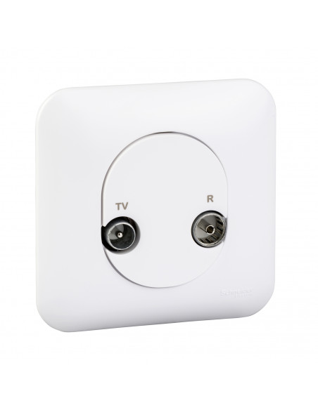 Ovalis prise TV avec plaque SCHNEIDER